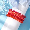 5Pcs 5 Styles Faceted Round Glass Beaded Stretch Bracelet Sets BJEW-JB10423-02-3