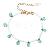 Floral Glass Seed Bead Charm Bracelets for Women BJEW-MZ00306-04-2