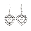 Alloy Heart with Cross Dangle Earrings for Women EJEW-JE05133-1