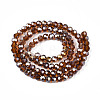 Electroplate Glass Beads Strands X-EGLA-R016-4m-4-2