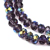 Electroplate Transparent Glass Beads Strands EGLA-A046-01B-11-2