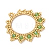 Glass Seed Beaded Flower Pendants PALLOY-MZ01237-02-3