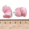 Flocking Opaque Resin Pendants RESI-F064-A14-3
