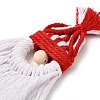 Christmas Handmade Woven Macrame Cotton Thread Santa Claus Pendant Decorations HJEW-JM02455-02-4