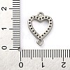 Brass Micro Pave Clear Cubic Zirconia Heart Links Connector Charms KK-A230-03A-P-3