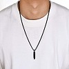 304 Stainless Steel Hexagonal Nail Shape Pendant Box Chain Necklaces for Men WG73060-02-3