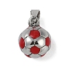 Trendy Necklace Findings 304 Stainless Steel FootBall/Soccer Ball Pendants STAS-L012-B01P-04-1