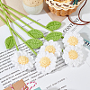 Crochet Polyester Yarn Daisy Flower Ornaments AJEW-WH0258-691-5