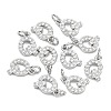SHEGRACE Brass Micro Pave Clear Cubic Zirconia Pendants XGRQ29210-394P-Q-1