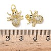 Brass Micro Pave Cubic Zirconia Charms KK-L253-31G-3
