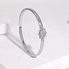 304 Stainless Steel Rhinestone Hinged Bangles for Women FS-WG7AFBC-01-1