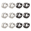 12Pcs 2 Colors 304 Stainless Steel Hoop Earrings EJEW-LP0001-38-1