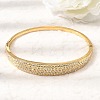 304 Stainless Steel Crystal Rhinestone Hinged Cuff Bangles for Women SA-CBAF851-02G-1