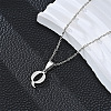 201 Stainless Steel Crystal Rhinestone Initial Pendant Necklaces FS-WG28760-11-1