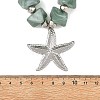 Ocean 304 Stainless Steel Starfish Pendant Necklaces NJEW-JN06477-4