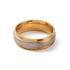Two Tone 201 Stainless Steel Grooved Line Finger Ring for Women RJEW-I089-32B-2