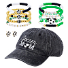 Polymer Clay & Brass Acrylic Beaded Stretch Bracelets & Football Alloy Enamel Stud Earrings & Polyester Baseball Cap BJEW-PH02021-1
