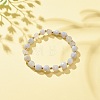 Natural Blue Lace Agate Round Beaded Stretch Bracelet BJEW-JB08197-01-2