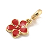 Rack Plating Alloy Enamel Flower European Dangle Charms FIND-B034-55G-08-2