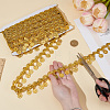 Polyester Braided Metallic Lace Trim with Metal Flat Round Tassel OCOR-WH0082-537B-3