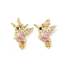 Brass Micro Pave Cubic Zirconia Pendants KK-A291-08G-2