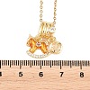 304 Stainless Steel Crystal Rhinestone Enamel Gold Coin Horse Pendant Necklaces for Women NJEW-K306-02G-3