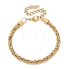 304 Stainless Steel Rope Chain Bracelets for Women BJEW-D338-01G-02-2