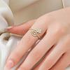 Brass Micro Pave Cubic Zirconia Teardrop & Rectangle Cuff Open Rings for Women WG82DA3-01-2