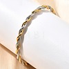 304 Stainless Steel Twisted Rope Shape Cuff Bangles for Women BJEW-C091-02D-GP-2