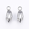 201 Stainless Steel Pendant Pinch Bails STAS-E437-26P-1