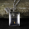 Clear Glass with Dandelion Inside Pendant Necklaces FS-WG96F40-04-1