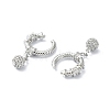 Rack Plating Brass Micro Pave Cubic Zirconia Cuff Earring EJEW-C086-14P-2