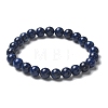 Natural Lapis Lazuli(Dyed) Bead Stretch Bracelets BJEW-K212-B-047-3