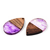 Transparent Resin & Walnut Wood Pendants RESI-N039-25C-2