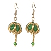 Transparent Electroplate Glass & Seed Glass Beads Dangle Earrings EJEW-MZ00714-04-3
