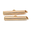 Brass Slide On End Clasp Tubes KK-N254-119G-04-1