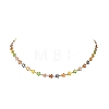 304 Stainless Steel Enamel Colorful Sunflower Link Chain Necklaces for Women NJEW-JN06104-3