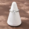 Brass Micro Pave Cubic Zirconia Finger Rings for Women RJEW-B153-01P-3