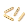 Brass Micro Pave Clear Cubic Zirconia Spacer Bars KK-Z149-01G-1