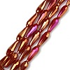 Electroplated Opaque Glass Beads Strands X-EGLA-L015-FR-B24-01-1