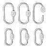 6Pcs 2 Styles 304 Stainless Steel Screw Carabiner Lock Charms STAS-HS0001-76-1