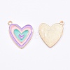 Light Gold Plated Alloy Enamel Pendants ENAM-R136-50-2