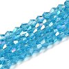 Transparent Electroplate Glass Beads Strands GLAA-F029-4mm-A19-1