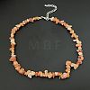 Natural Red Aventurine Chip Beaded Necklaces for Women IW6789-5-1