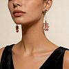 Iron & Alloy Stud Dangle Earrings for Women WGC6E9F-01-3