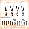 12Pcs 12 Colors Adjustable Resin Religion God of Wealth Zaki Ram Pendant Black Cord Necklaces for Men NJEW-ME0001-24-2
