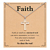 Cross 201 Stainless Steel Mustard Seed Pendant Necklaces for Women WG511AE-02-1