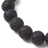 2Pcs Handmade Flower Printed Porcelain Ceramic & Natural Lava Rock Beads Stretch Bracelets for Women BJEW-JB13016-5