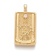 Brass Micro Pave Clear Cubic Zirconia Pendants ZIRC-Z004-01T-1