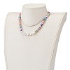 Valentine's Day Rainbow Polymer Clay Heishi Beaded Necklaces NJEW-JN03301-6